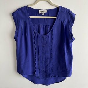 Aritzia scalloped silk blouse